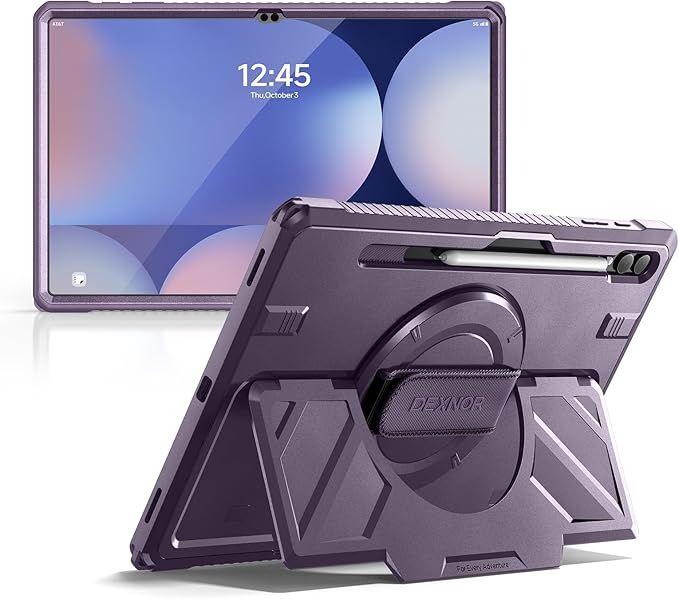 Dexnor Case for Samsung Galaxy Tab A11+/A11 Plus 11 inch 2025 Rugged Protective Case with 360° Rotating Hand Strap &amp Large Steady Stand &amp Screen Protector Shockproof Full-Body Bumper Cover B