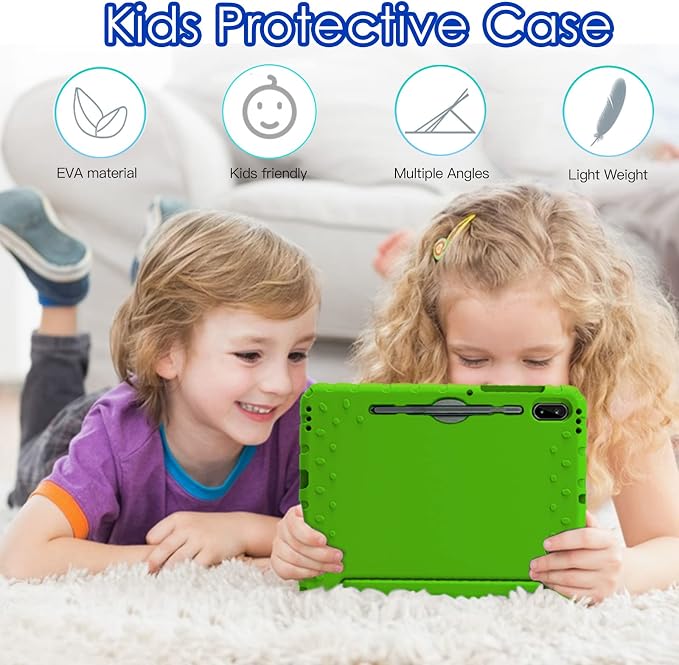 Kids Case for Samsung Galaxy Tab S6 Lite 10.4 Inch with S Pen Holder Black | Fits 2024/2020/2022 Released Shockproof EVA Lightweight Foldable Handle Stand Washable Kids-Friendly