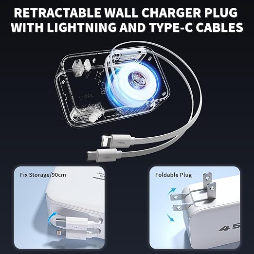 4-in-1 Retractable Wall Charger
