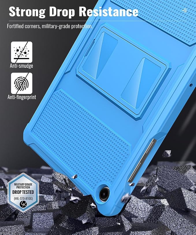 MoKo Shockproof Case Fit Samsung Galaxy Tab A11+ Plus/ A9+ 11 Inch | Full Body Rugged Stand Back Cover with Built-in Screen Protector for Galaxy Tab A11+/ A9+ Tablet Light Gray