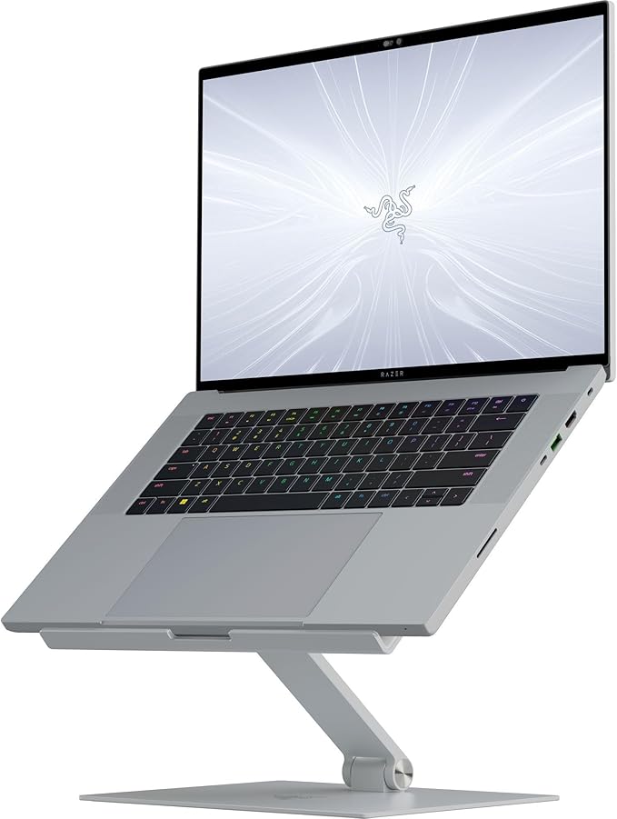 Razer Mercury Adjustable Laptop Stand - Ergonomic Height-Adjustable Laptop Stand for Laptops up to 18 Inches (Height and Tilt Adjustable, Robust Aluminium, Ventilated Design)