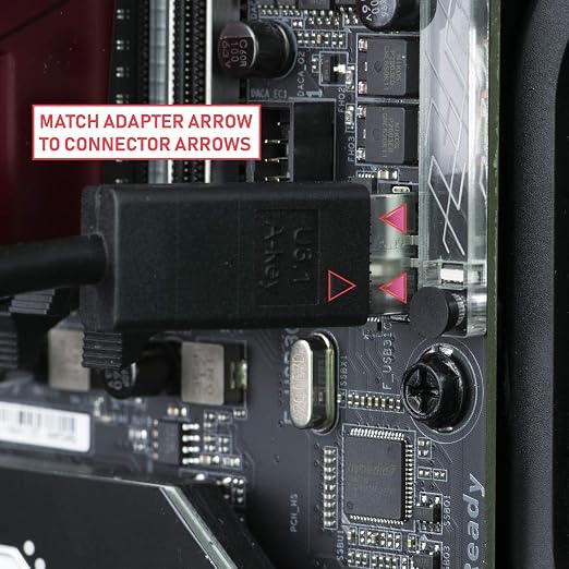 LINKUP USB 3.2 Gen2 Internal Adapter | 20-Pin Header to USB-A | 10Gbps male to female for PC front panel