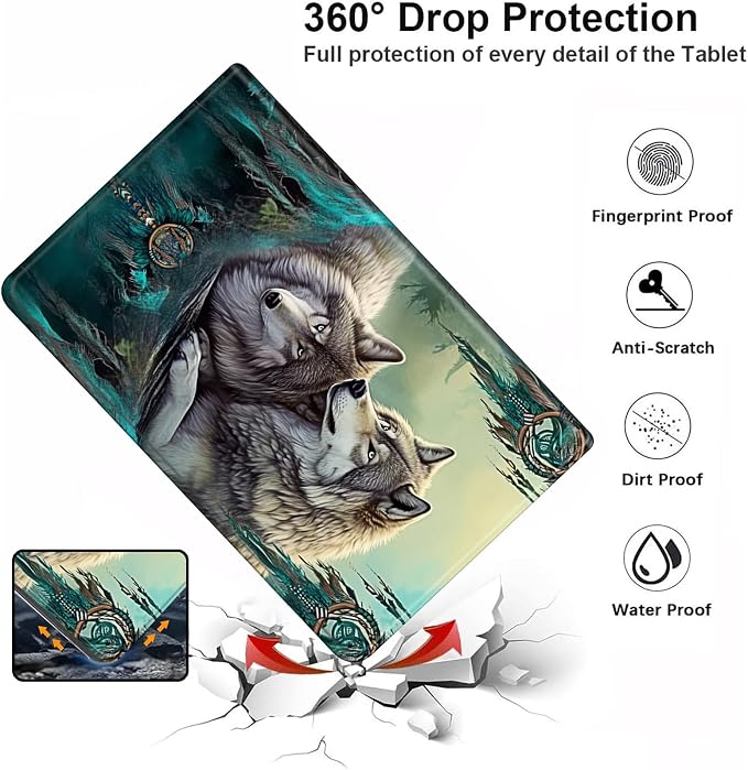 Case for iPad (A16) 11th Generation 11 Inch (2025)iPad 10th Generation 10.9 Inch (2022)PU Leather Slim Standing Smart Coverwith Auto Sleep/WakeBall on Fire