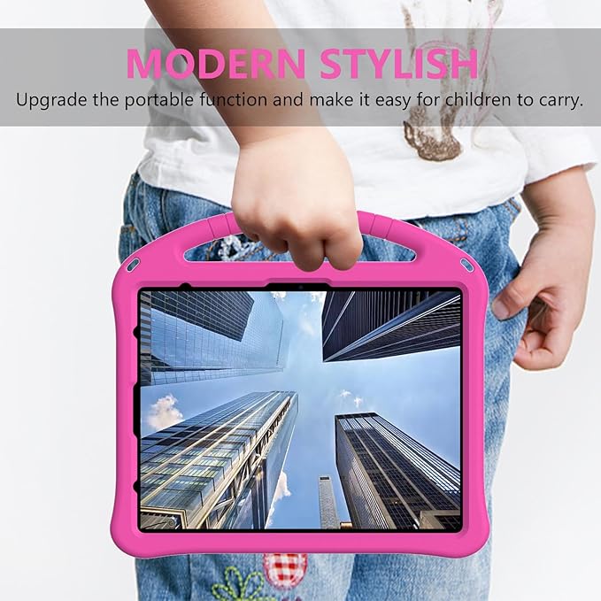 Dteck Kids Case for iPad 10.2 - Shockproof Rugged EVA Handle Stand Child Proof Case for iPad 9/8/7 Generation Black