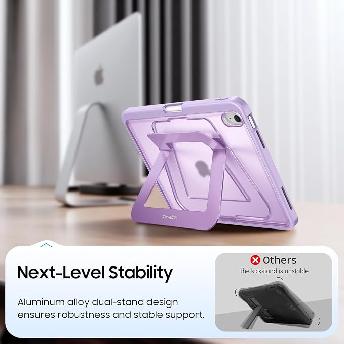 Fintie Shockproof Case for iPad (A16) 11th Gen 11-in iPad 10th Gen 10.9 | Slim Frosted Hard Back Cover Multi-Angle Viewing Built-in Kickstand &amp Pencil Holder Anti-Scratch Black