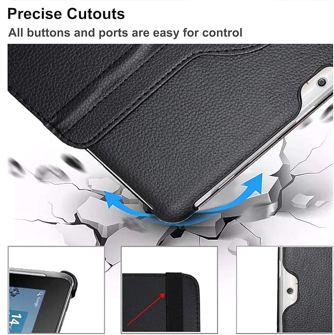 Case for Samsung Galaxy Note 10.1 inch 2012 (GT-N8000 N8010 N8013)360 Degree Rotating Stand Case Full Protective Coverwith Stylus PenScreen Film (Black)