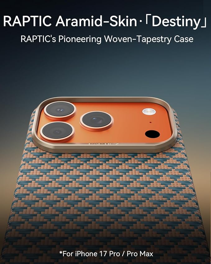 RAPTIC Aramid Fiber Case for iPhone 16 Pro Compatible with MagSafe Non-Slip &amp Slim 600D Aramid Fiber [Military Grade Drop Tested] Anti-Scratch Shockproof Protective Case 6.3 inch Black