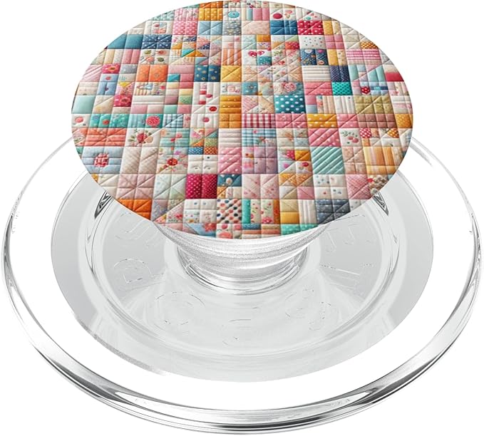 Cute Quilt Block Pattern Art Style PopSockets PopGrip for MagSafe