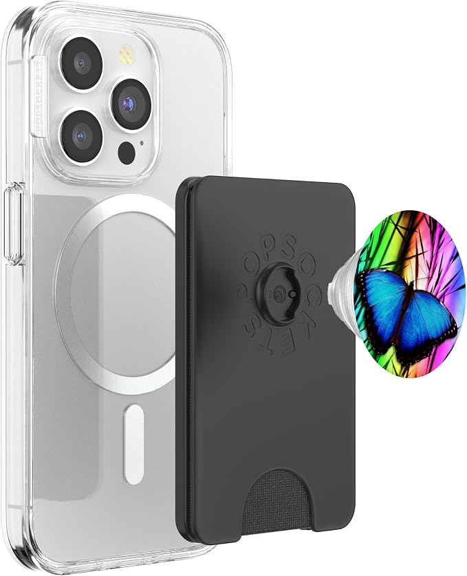 Butterfly Phone Grip Pop Out Holder Rainbow Butterfly Blue PopSockets Adhesive PopGrip