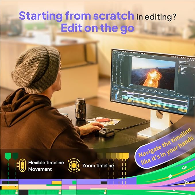 TourBox Lite - Editing Keyboard Compact, Artists Go-to Drawing Macro Keypad, Works with Clip Studio Paint & More, Creative Controller with Custom Software, Streamline All Workflows - Wired (Unit Only)