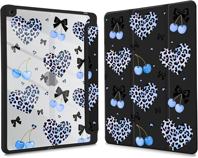Joyland Leopard Print for iPad 10th Generation Case 10.9 inch 2022/iPad (A16) 11th Gen 11 2025Built-in Pencil Holder with Shockproof Cover Clear Transparent Back Shell Auto Wake/SleepBlack