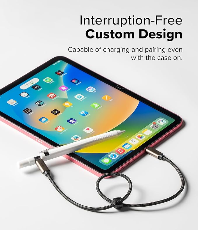 Ringke Silicone Drafting Pencil Case Compatible with Apple Pencil USB-C Case, Perfect Grip Silicone Protective Cover Sleeve Accessories - White