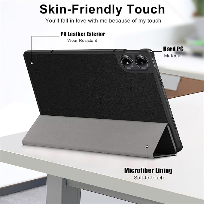Caweet Case for Xiaomi Redmi Pad 2 PRO 12.1 Inch 2025 Released Lightweight Hard Back Shell Tri-Fold Stand Cover with Auto Sleep/Wake Almond Blossom
