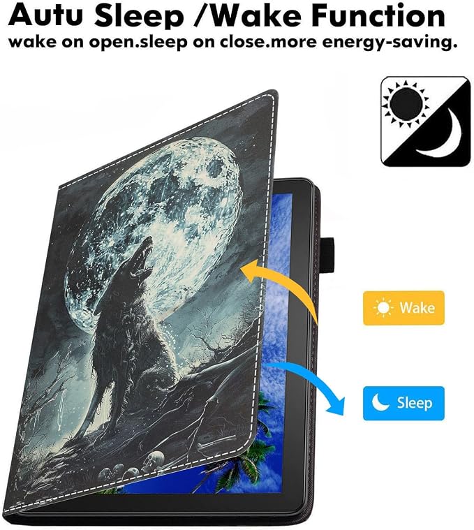 Case for Amazon Kindle Fire HD 8/Fire HD 8 Plus Tablet (12th/10th Generation 2024/2022/2020 Release) Slim PU Leather Cover with Card Slot &amp Auto Wake/Sleep African American Women