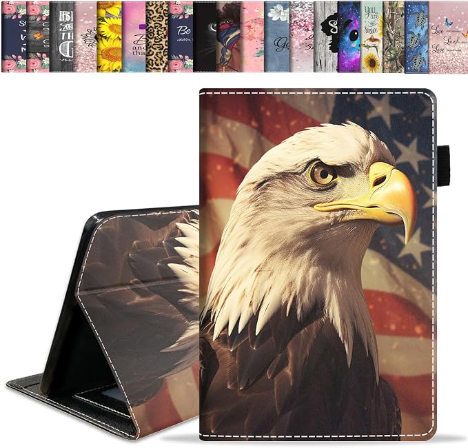 Case for Amazon Kindle Fire HD 10 Tablet 10.1 (9th/7th Generation 2019/2017 Release) Slim Folding Stand Folio Cover with Card Slot &amp Auto Wake/Sleep - African American Girl