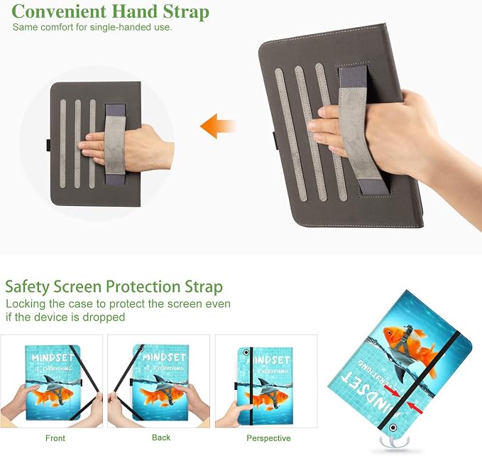 Vimorco for iPad 9th/8th/7th Generation Case 10.2-inch Pencil Holder/Pocket | for iPad Air 3rd Generation Case 10.5-inch for iPad Pro 10.5 Inch Cases Hand Strap Adjustable Angle Beach Path Scenery