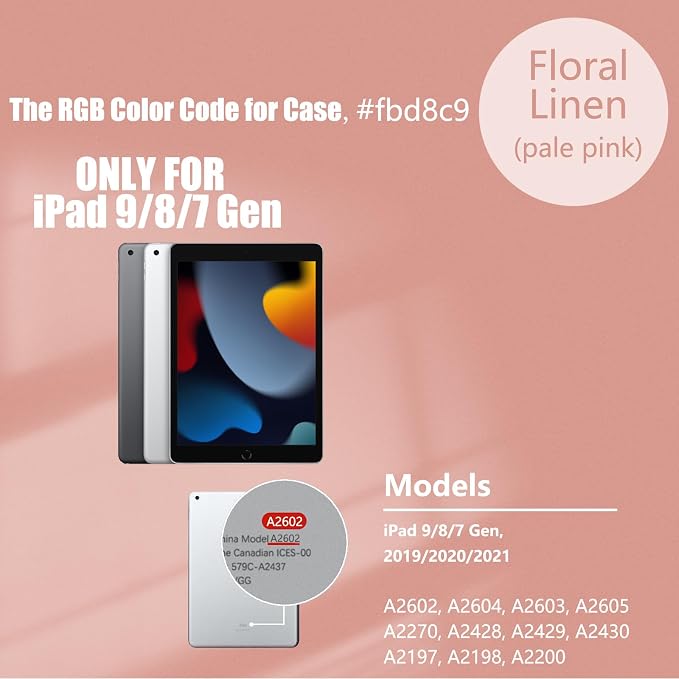 Case for iPad 9/8/7 Gen Case(2021/2020/2019)- Shockproof Cover with Built-in Pencil Holder- Smart Auto Sleep/Wake - Perfect for Students at Home/School-Pink