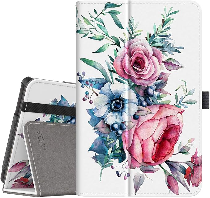 VORI Folio Case for Amazon Fire HD 8 Tablet (8th/7th/6th Generation 2018/2017/2016 Release) Slim Premium PU Leather Stand Protective Cover with Auto Wake/Sleep Galaxy