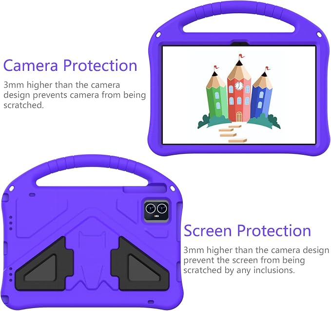 for Revvl Tab 2 Case 2025 Kids EVA Cover with Strap Handle Stand for Tmobile Revvl Tab 2 Case 10.1'' Black