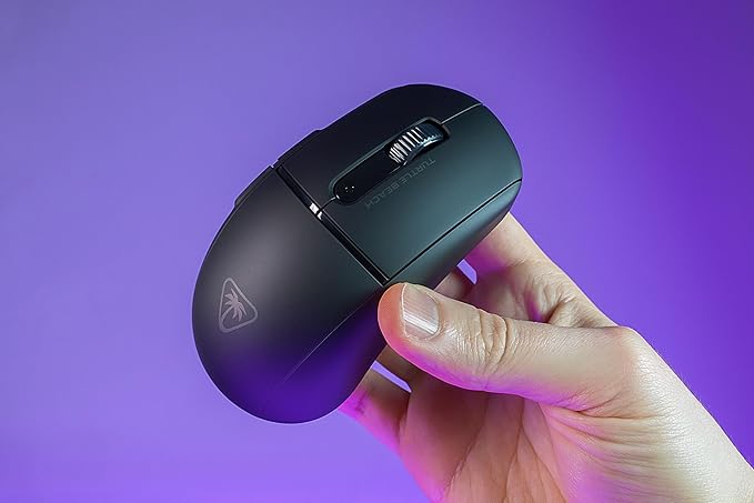 Turtle Beach Burst II Air Wireless Gaming Mouse - 47g Ultra Lightweight, Optical Switches, 26000 DPI Optical Sensor, 120-hour Rechargeable Battery, Symmetrical Design, Bluetooth, USB-C Cable – Black