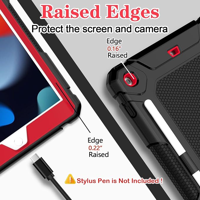LTROP Case for iPad 10.2-Inch 9th/ 8th/ 7th Generation (2021/2020/ 2019) with Pencil Holder &amp Kickstand Hybrid Shockproof Rugged Protective Case for iPad 9/8/ 7 Gen 10.2 Purple and Green