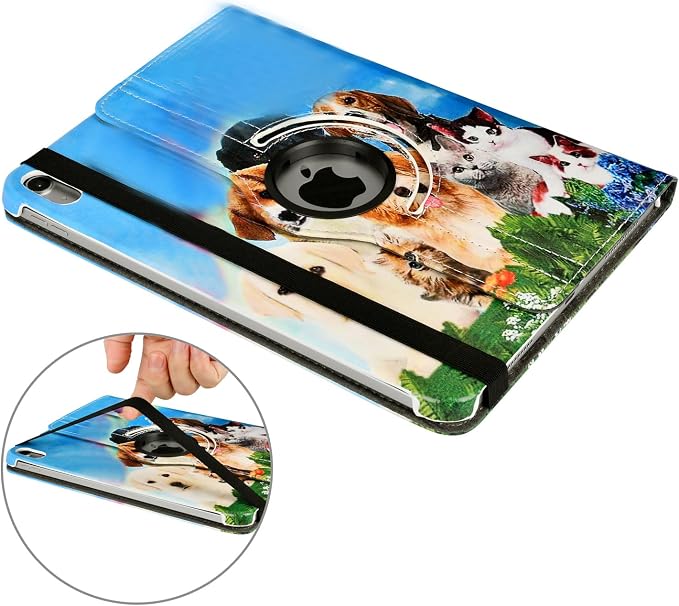 Case for ipad pro 12.9 inch 2nd &amp 1st Generation Old Model 2017/2015 MP6G2LL/A MQDA2LL/A MPLL2LL/A ML0F2LL/A ML3K2LL/A ML0N2LL/A ML0R2LL/A with Rotating Stand Auto Sleep/Wake (Blue)
