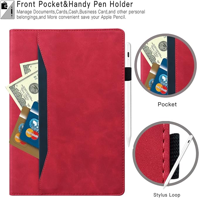Dteck Wallet Case for Galaxy Tab S10+/S9+/S7 FE/S8+/S7 Plus 12.4 Tablet Premium PU Leather Folding Stand Auto Wake/Sleep Pen Holder Case with Hummingbirds