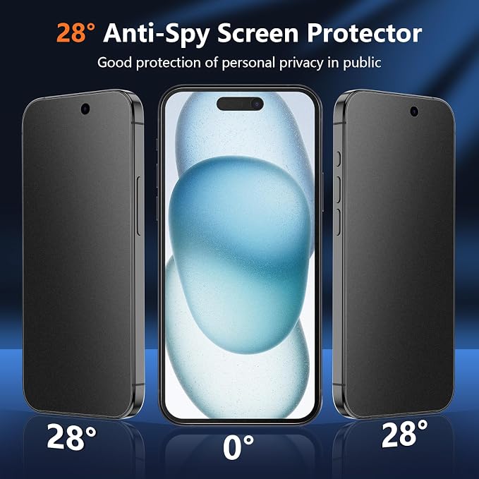 [2 Pack] Matte Privacy Glass Screen Protector Designed for iPhone 11 / iPhone XR Anti-Glare Anti-Fingerprint Install Frame 9H Tempered Glass