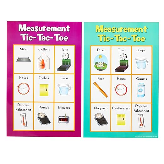 Really Good Stuff Measurement Tic-Tac-Toe Numeracy Center - 1 Kit - Ages 7-8, Grades 2-3