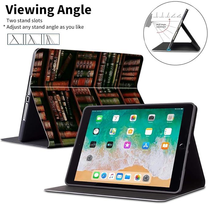 Case for Microsoft Surface Go 4/3/2/1 (2023/2021/2020/2018)-Slim PU Leather Lightweight Adjustable Stand Smart CoverAmerican Flag