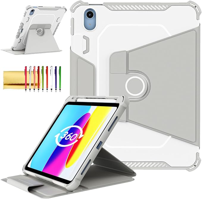 Kids Case for iPad Pro 11 M5/M4 &amp iPad Air 11 (2026/2025/2024) Shockproof Case with Pencil Holder Techcircle Light EVA Foam Handle Stand Bumper Protective Child Friendly Drop Proof Cover Black