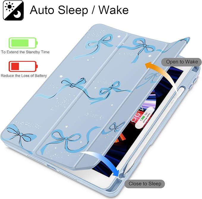 May Chen for iPad 9th Generation with Pencil Holder iPad 8th/7th Gen Case 10.2-inch [Penceil Holder] Trifold Stand Auto Wake/Sleep Clear TPU Protection Back Cover Ballet Shoes