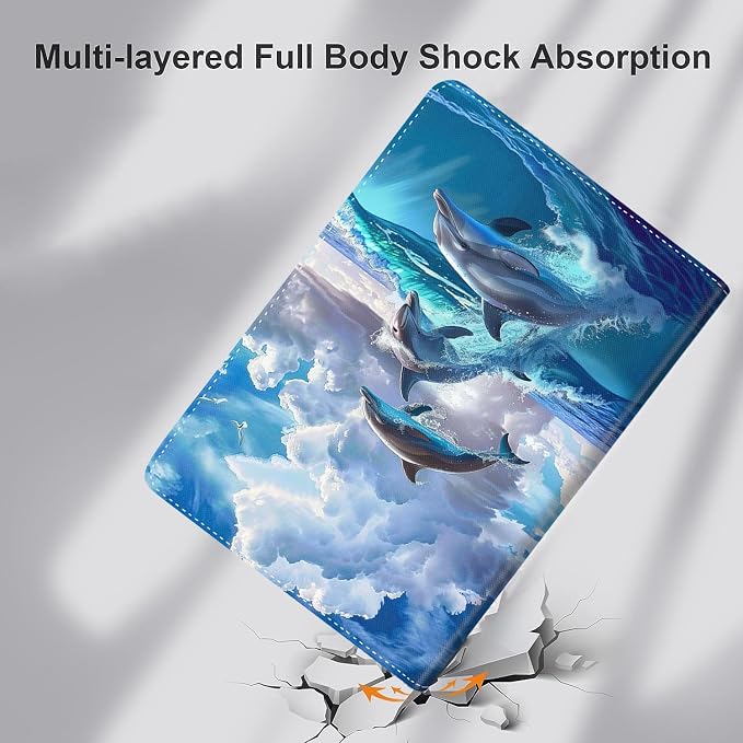 Case for iPad (A16) 11th Generation 11 Inch (2025) iPad 10th Generation 10.9 Inch (2022)，Slim Fit Foldable Standing Cover Case with Auto Sleep/Wake ，Moth Moon