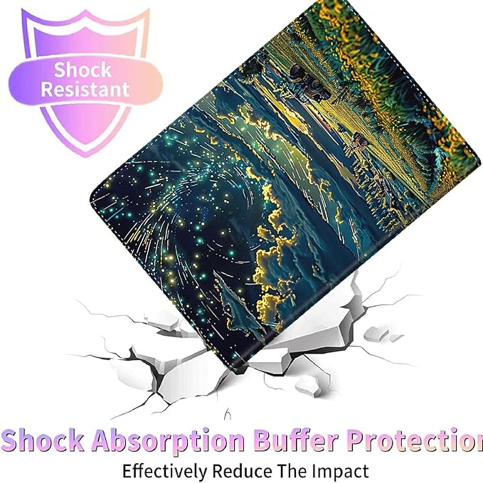Case for New iPad (A16) 11th Generation 11 Inch 2025for iPad 10th Generation 2022 10.9 Inch Multi-Angle Stand Smart Cover Shockproof with Auto Wake/Sleep ，Starry Sky