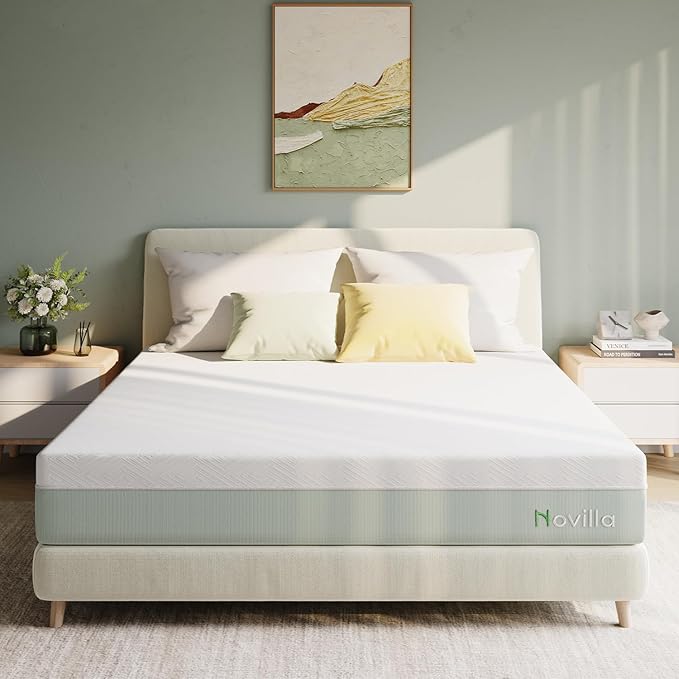 Novilla Mattress Queen Size,12 Inch Gel Memory Foam Mattress in a Box for Cool Night & Motion Isolation,Medium Firm Feel, Bliss