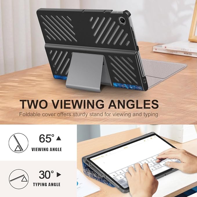 Case Compatible with Lenovo Tab Plus Tablet 2024 Folio Case for Lenovo Tab Plus 11.5 inch (TB351FU) Hard Shell Smart CoverBlack