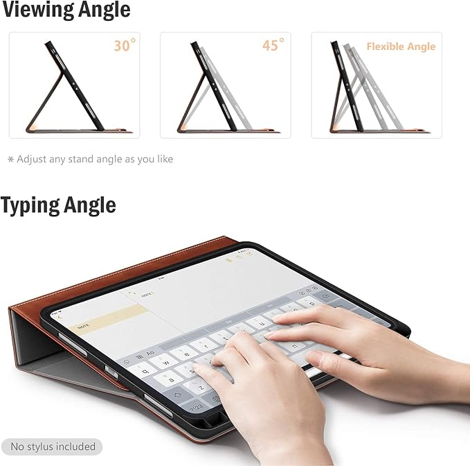 Antbox Case for iPad Pro 12.9'' 6th/5th/4th/3rd Generation Black | Built-in Pencil Holder Auto Sleep/Wake Function PU Leather