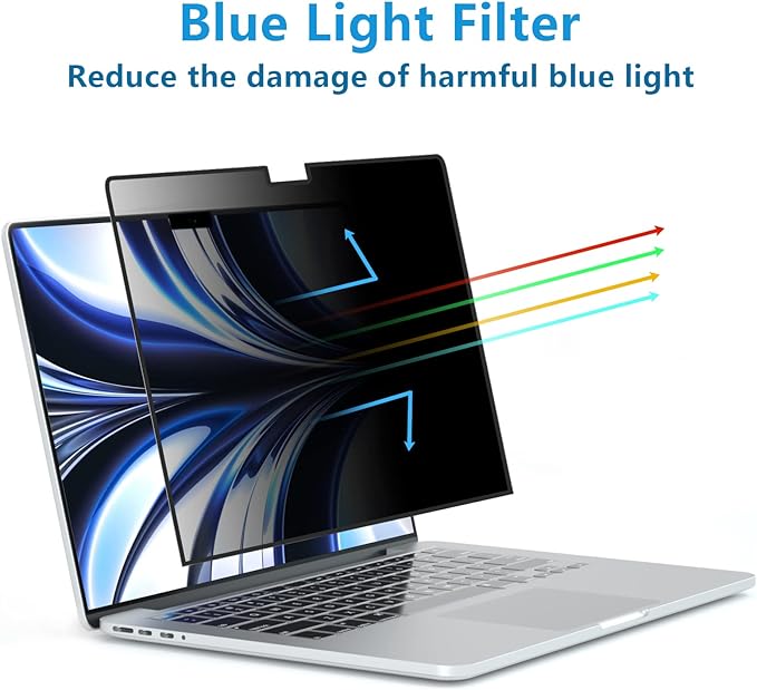 FILMEXT MacBook Air M2 13.6-inch Screen Protector, Privacy Shield, 2022 Release (A2681), Polyethylene Terephthalate, 1 Piece