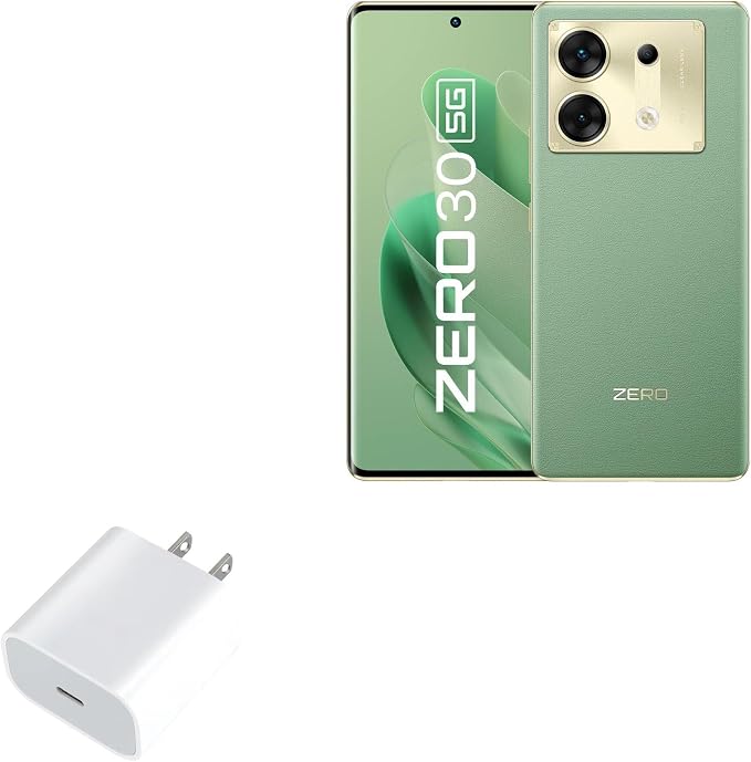 BoxWave Charger Compatible with Infinix Zero 30 - PD GAN miniCube (30W) 30W Tiny PD GAN Type-C Wall Charger - Winter White