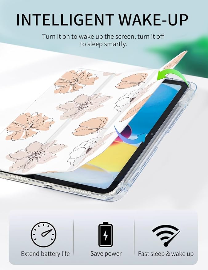 Case for iPad A16 11th/10th Generation 2025/2022 10.9 Inch Slim Trifold 10th Clear Back Transparent Cover with Pencil Holder &amp Auto Sleep/Wake Cover