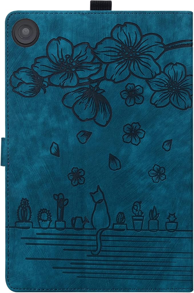Kindle Fire HD 8 Tablet Case (8th/7th/6th Generation)Smart Stand Synthetic Leather Cover with Auto Wake/Sleep [Card &amp Pencil Holder] for 8 Amazon Fire HD 8 (2018/2017/2016) Blue Sea Beach