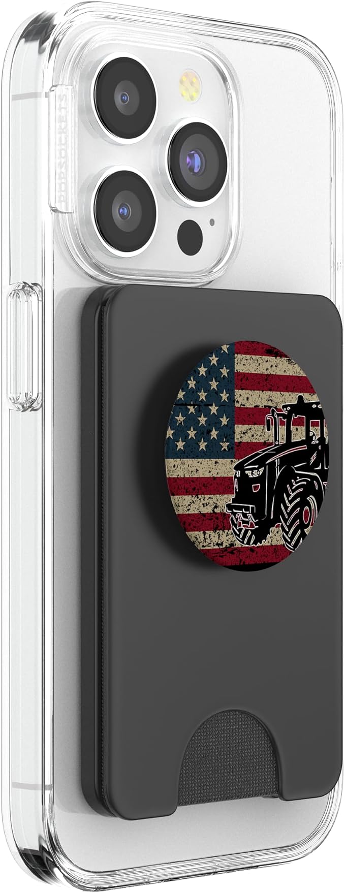 Farm Tractors America Flag I Patriotic Farming Gift Idea PopSockets Adhesive PopGrip
