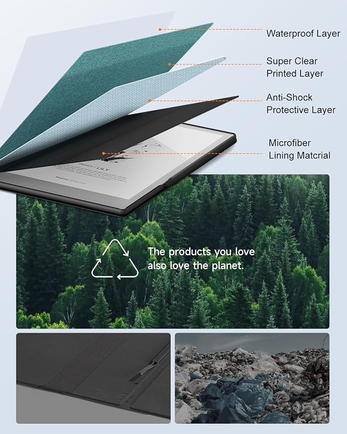 Case for Remarkable 2 Paper Tablet 10.3 2020 Released Fabric Folio Cover with Pen Pocket Stable Stand Design Black &amp Light Cork (Exclusive Templates Provided)