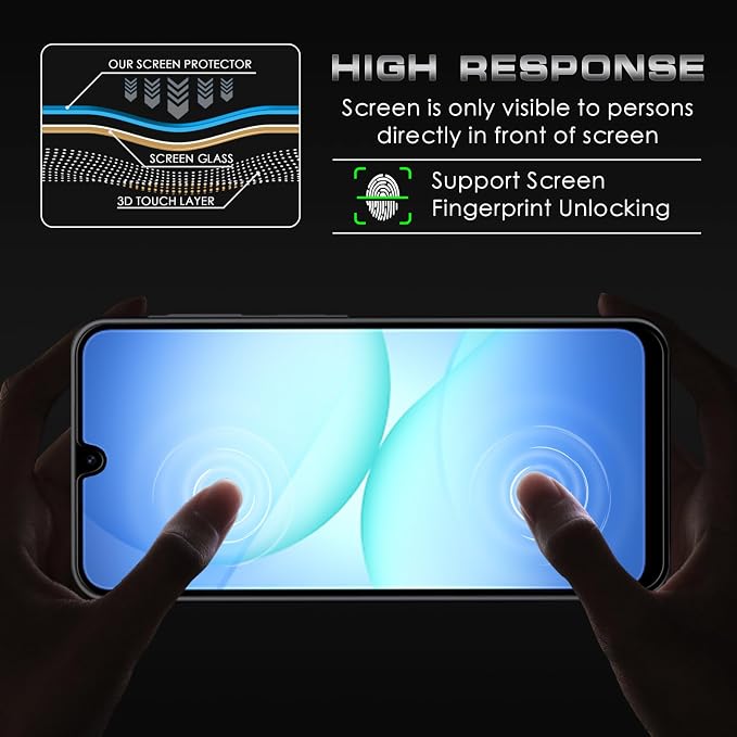 4 Pack Nothing Phone (3a) Pro 5G Privacy Screen Protector 2 Pack Privacy Tempered Glass Film and 2 Pack Camera Lens Protector Anti-Spy Protection for Nothing Phone (3a) Pro 5G Screen Protector
