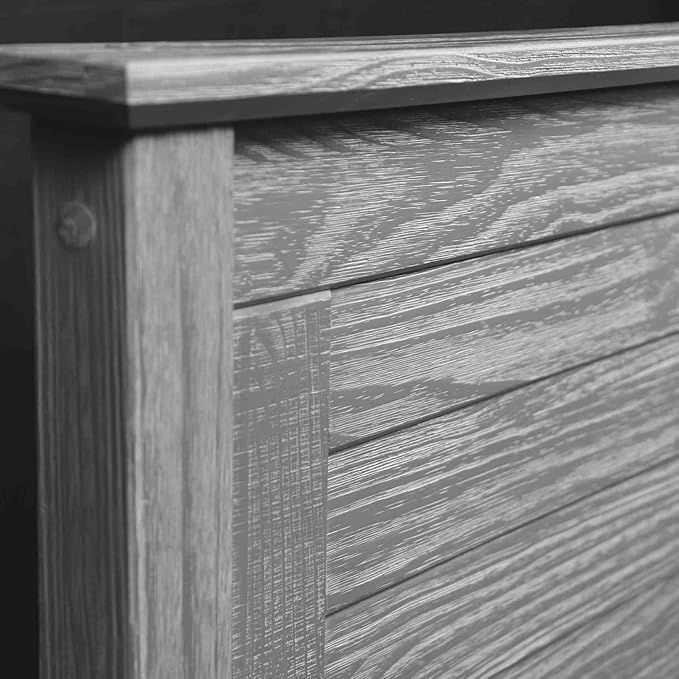 Grain Wood Furniture Greenport Solid Wood Platform Bed, Full Size, Brushed Grey