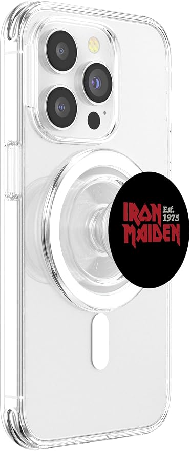 Iron Maiden Logos On Black PopSockets PopGrip for MagSafe