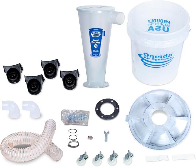 Oneida Air Systems Dust Collector & Cyclone Separator Kit w/ Clear Bucket