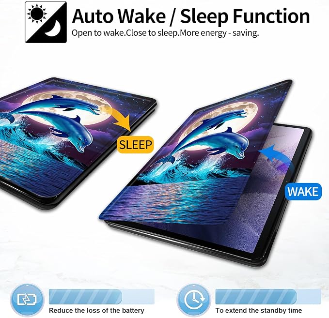 Case for Samsung Galaxy Tab A9 8.7-Inch 2023360 Degree Rotating Multi-Angle Viewing Protective Cover with Auto Sleep/Wake-Blue Butterfly