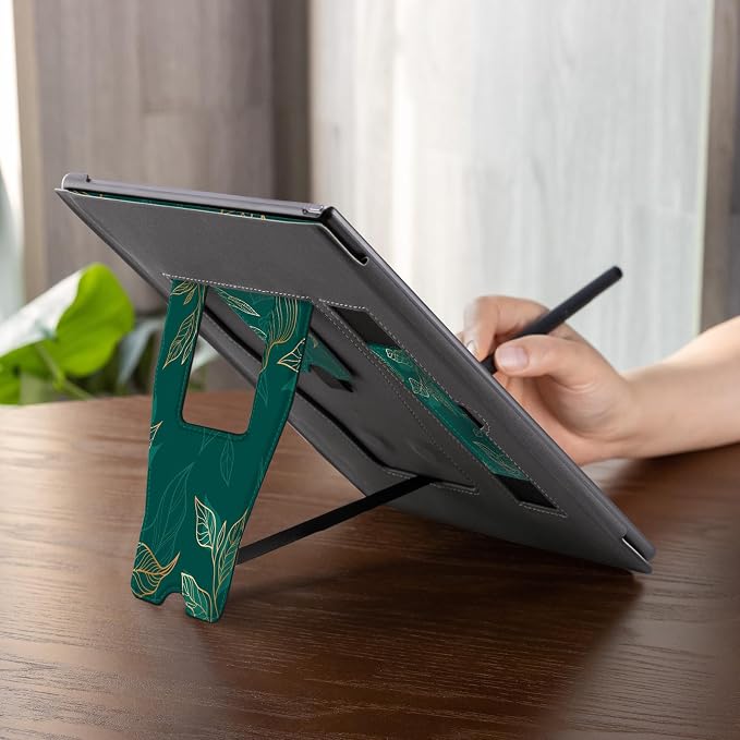 CoBak Stand Case for Remarkable 2 Paper Tablet 2020 10.3 with Hand Strap | Lightweight and Hard Back Shell Protective Book Folio Cover with 2 Kickstand Stand Angles and Pen Holder Features Black