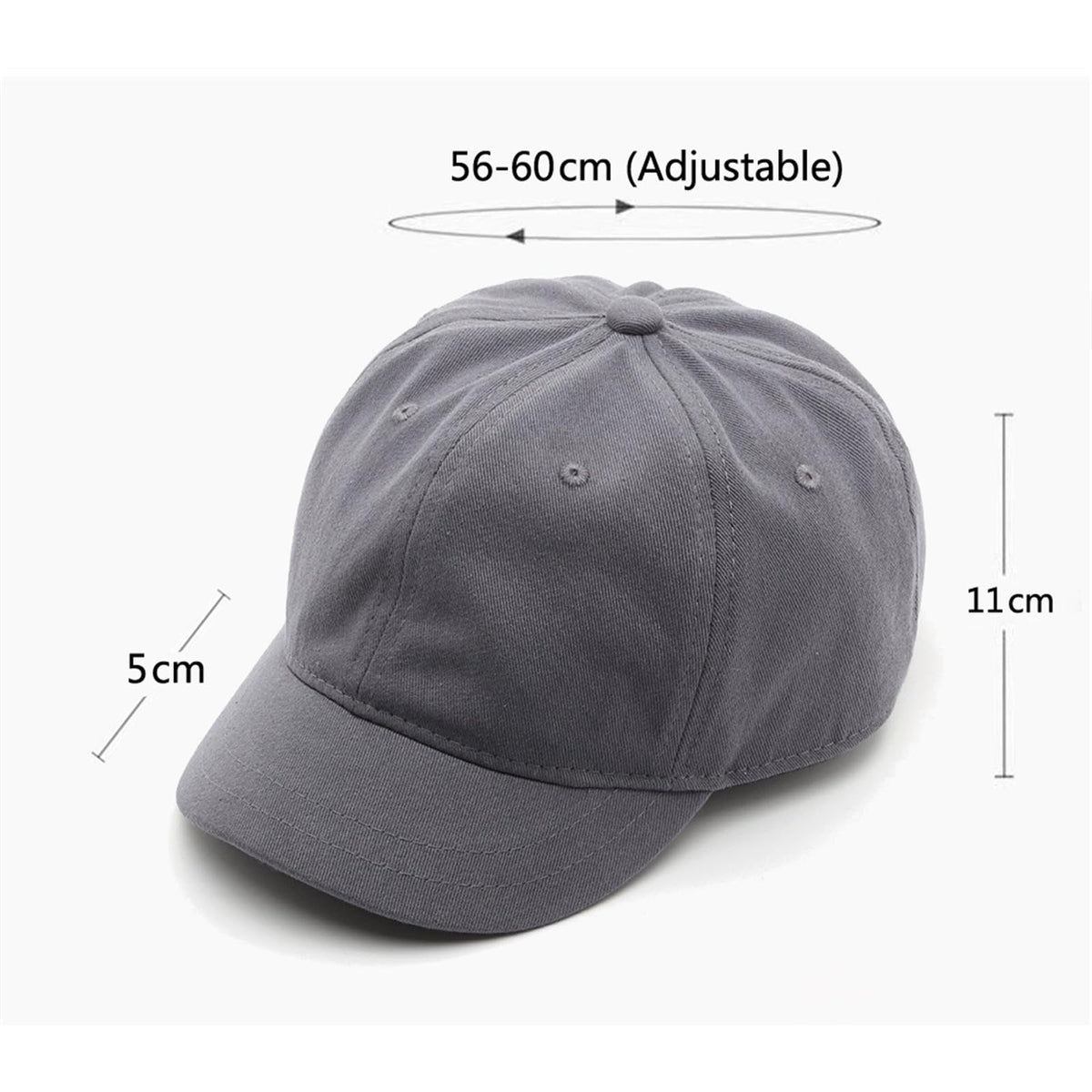talajee Short Brim Unconstructed Soft Cotton Plain Baseball Cap Adjustable Washed Low Profile Dad Hat for Men Women (US, Alpha, One Size, Black)